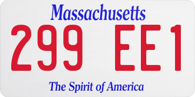 MA license plate 299EE1