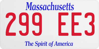 MA license plate 299EE3