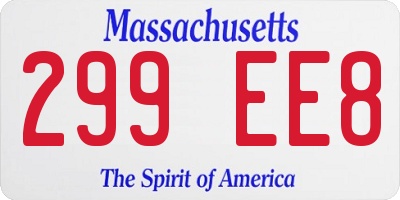 MA license plate 299EE8