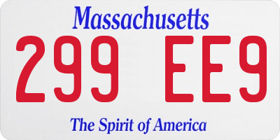 MA license plate 299EE9