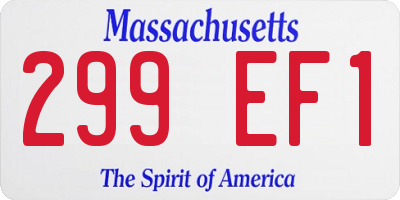 MA license plate 299EF1