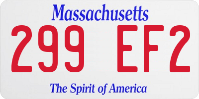 MA license plate 299EF2