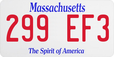 MA license plate 299EF3