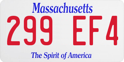 MA license plate 299EF4