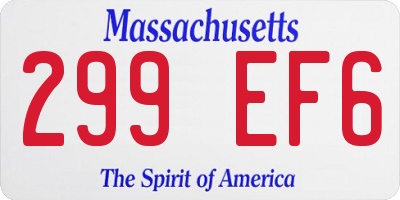MA license plate 299EF6