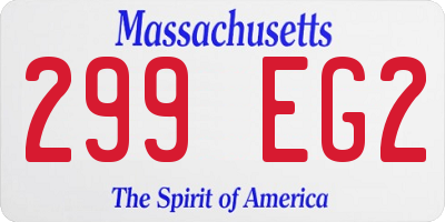 MA license plate 299EG2