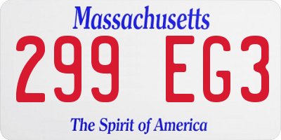 MA license plate 299EG3