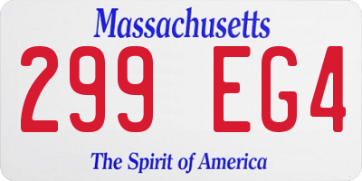MA license plate 299EG4