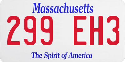 MA license plate 299EH3
