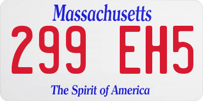 MA license plate 299EH5