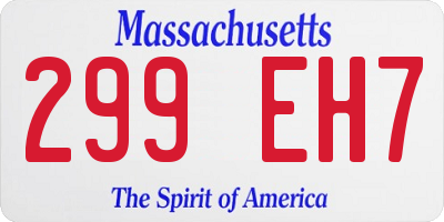 MA license plate 299EH7