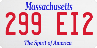 MA license plate 299EI2