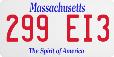 MA license plate 299EI3