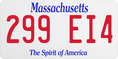 MA license plate 299EI4