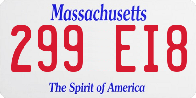 MA license plate 299EI8