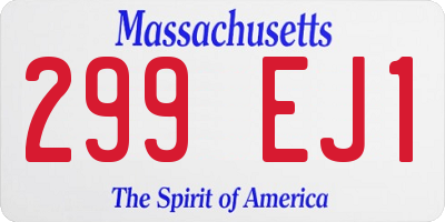 MA license plate 299EJ1