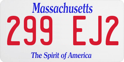 MA license plate 299EJ2
