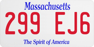 MA license plate 299EJ6