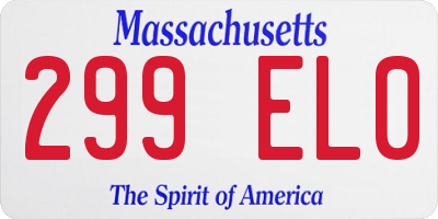 MA license plate 299EL0