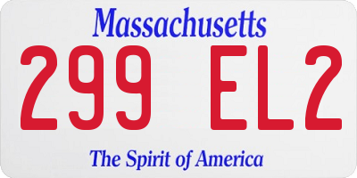 MA license plate 299EL2