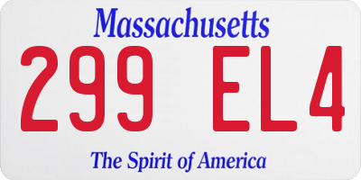 MA license plate 299EL4