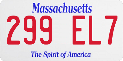 MA license plate 299EL7