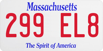 MA license plate 299EL8