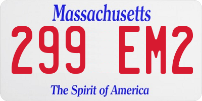 MA license plate 299EM2