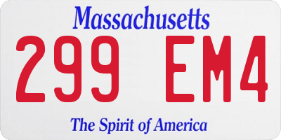 MA license plate 299EM4