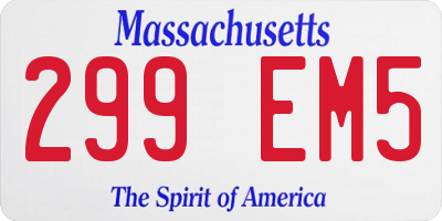 MA license plate 299EM5