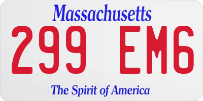 MA license plate 299EM6