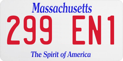 MA license plate 299EN1