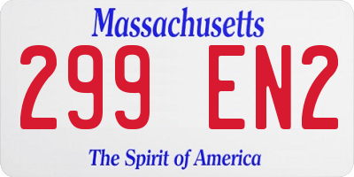 MA license plate 299EN2