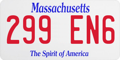 MA license plate 299EN6