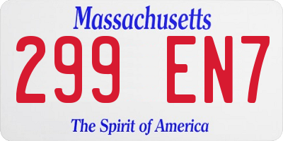 MA license plate 299EN7