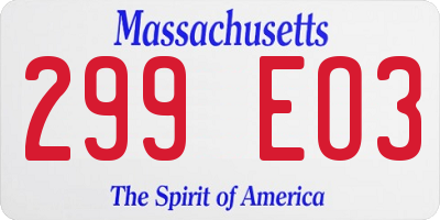 MA license plate 299EO3