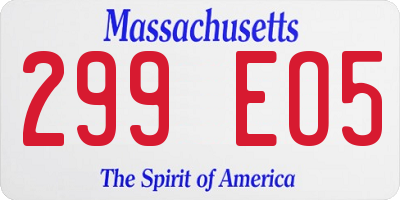 MA license plate 299EO5
