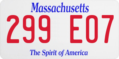 MA license plate 299EO7