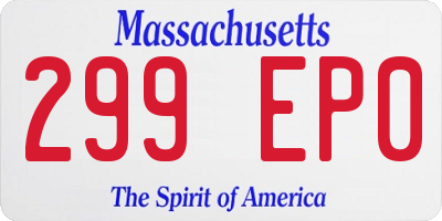 MA license plate 299EP0