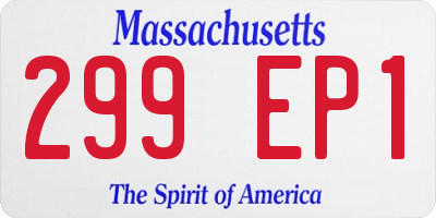 MA license plate 299EP1