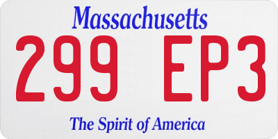 MA license plate 299EP3