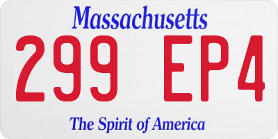 MA license plate 299EP4