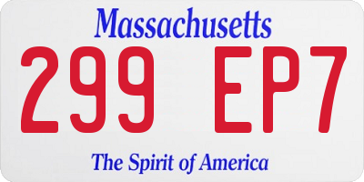 MA license plate 299EP7