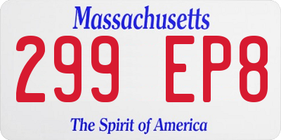 MA license plate 299EP8