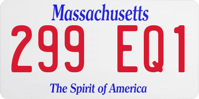 MA license plate 299EQ1