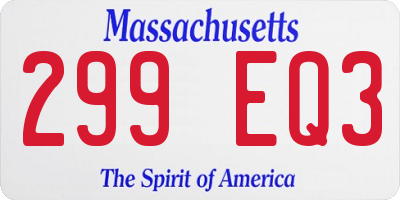 MA license plate 299EQ3