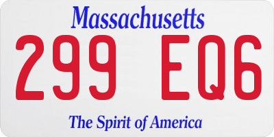 MA license plate 299EQ6