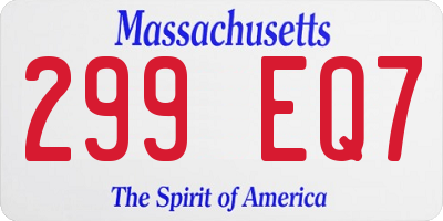 MA license plate 299EQ7