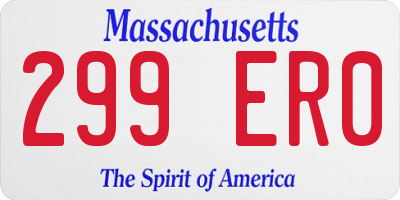 MA license plate 299ER0