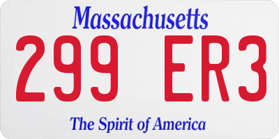 MA license plate 299ER3